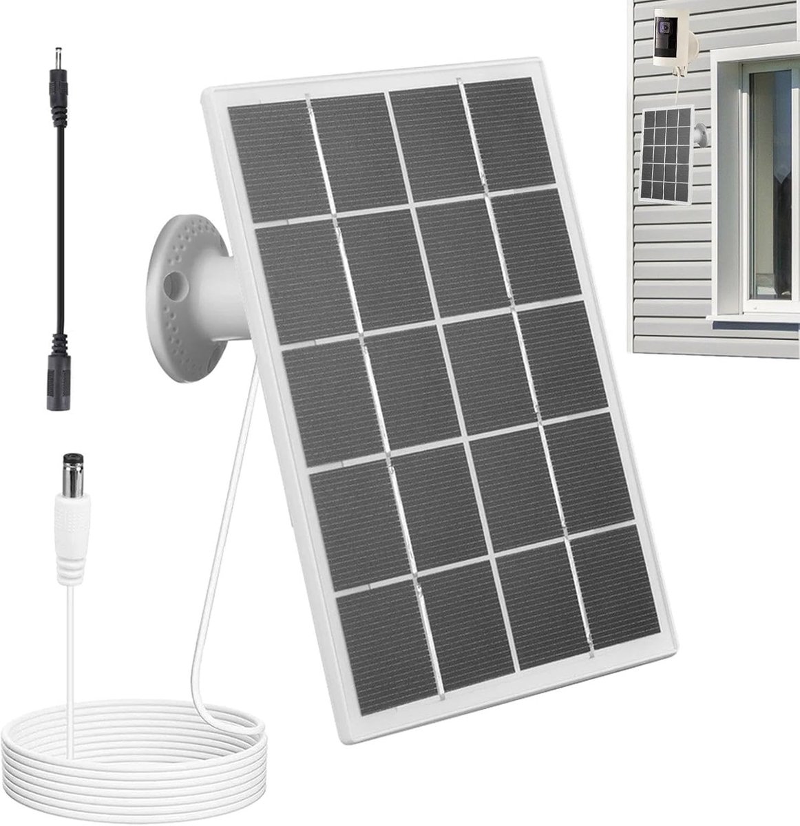 Zonnepaneel - Zonneoplader - Camera opladen - Waterdicht IP65 - 10W - Zwart
