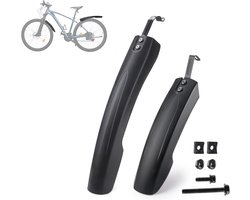 Fiets Spatborden - Spatlap Verstelbaar - Fietsen Beschermen - Verbreed Halfrond Ontwerp - Universeel - Zwart