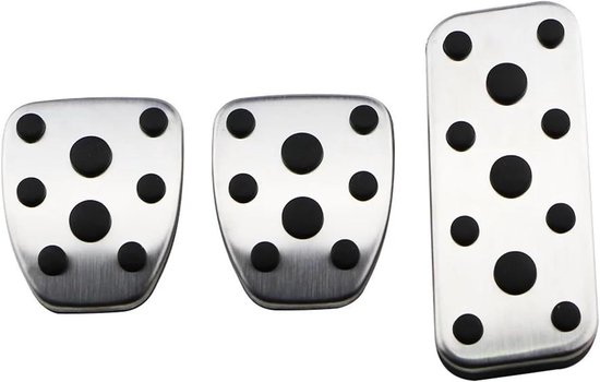 Antislip Pedaalhoezen - Auto Pedaal Covers - Verbeterde Rijcontrole - Roestvrij Staal - Set van 3 of 4 - Zilver Zwart — afbeelding 4