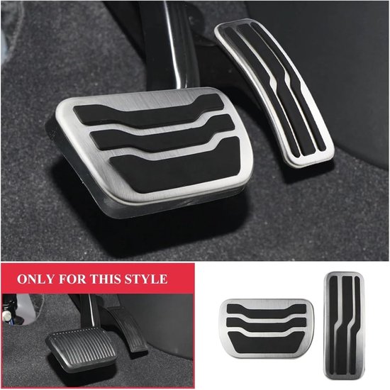 Pedaalhoezen Auto - Rem Gas Pedaal Cover - Auto Interieur Verbeteren - Antislip Rubber en RVS — afbeelding 4