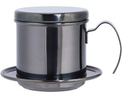 Roestvrijstalen Koffiepot - Koffiedruppelfilter Koffiezetapparaat - Koffie Zetten - Draagbaar Ontwerp - 70 mm Monddiameter - Titaan Zwart
