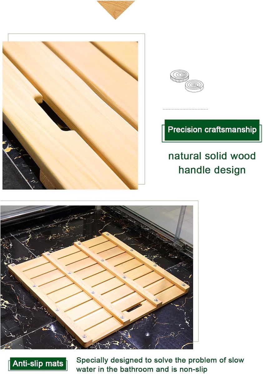 Bamboe Badmat - Houten Douchemat - Veilig Douchen - Antislip Onderkant - 150 x 50 cm - Natuurlijk Hout — cadeau in Wonen & Interieur - foto 6