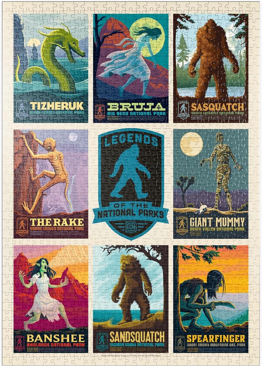 Legpuzzel Nationale Parken - Poster Puzzel - Ontspannen Tijdverdrijf - Hoge Resolutie Print - 1000 Stukjes - Multicolor