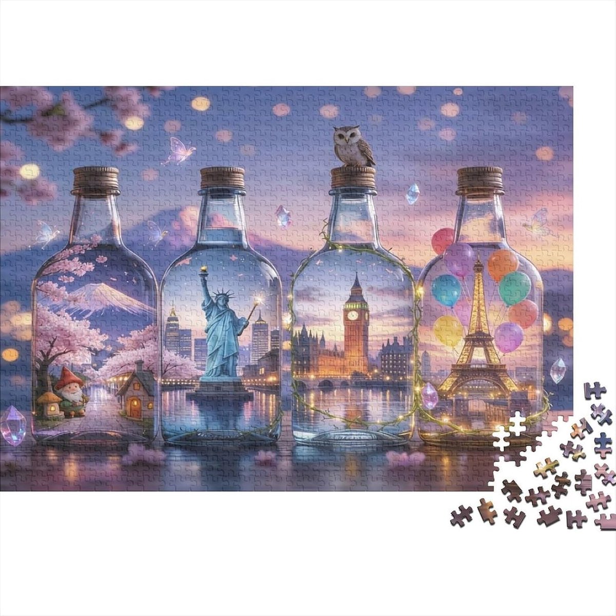 Papieren Puzzel - Landschap Puzzel - Ontspanning Thuis - 1000 Stukjes - 52 x 38 cm - Stijl 1