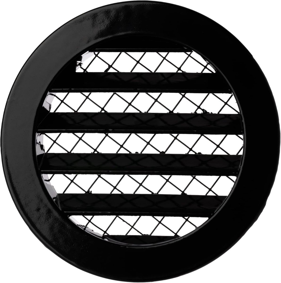 Ventilatierooster Aluminium - Afvoerrooster Rooster - Ventilatiehuis - Met vogelbescherming - Ø 100 mm - Zwart