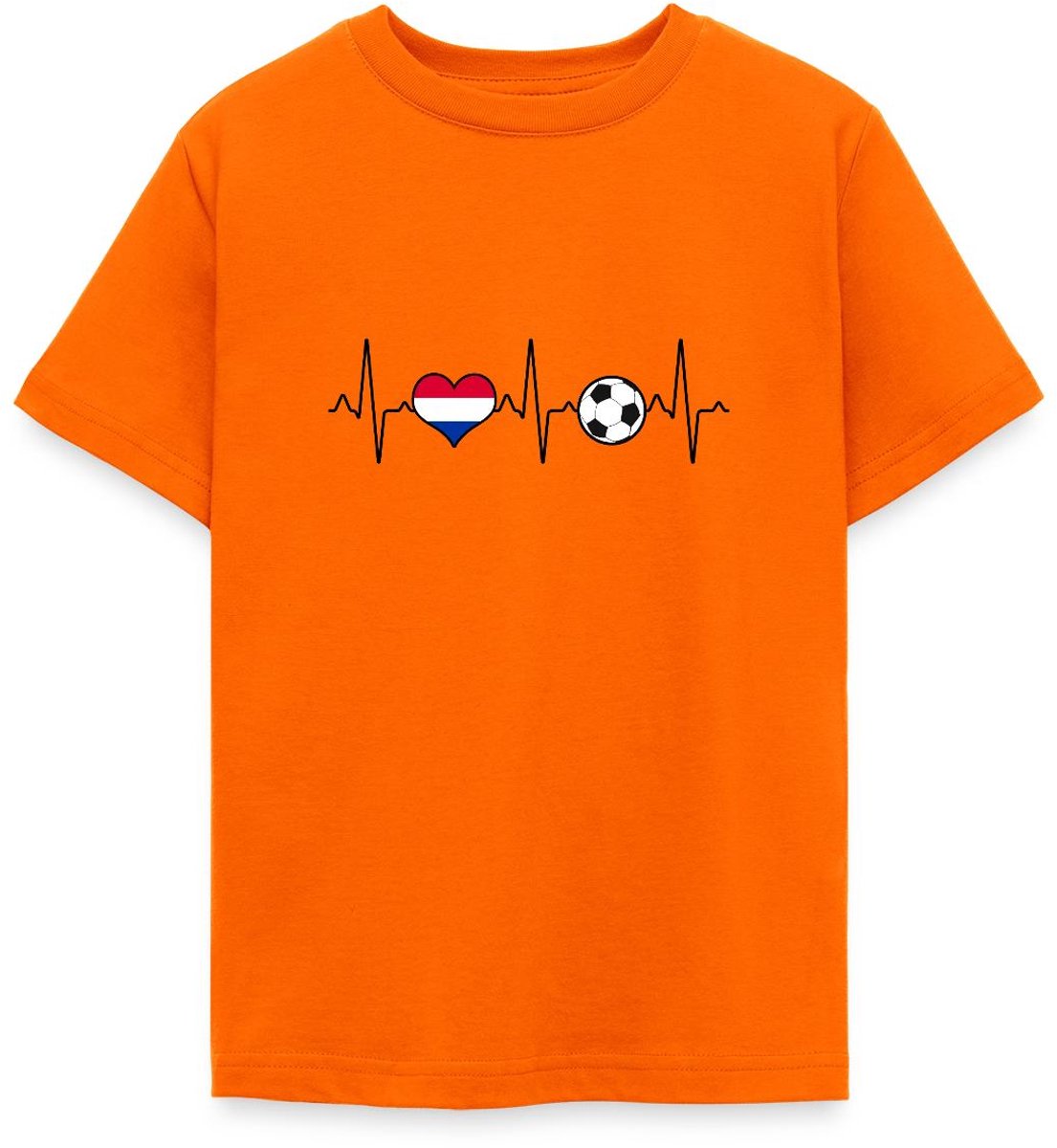 Nederland Voetbal Shirt Voetbal Hartslag T-Shirt Tiener
