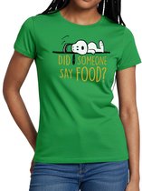 Peanuts Snoopy Grappig Citaat Hongerig Foodie T-Shirt Dames