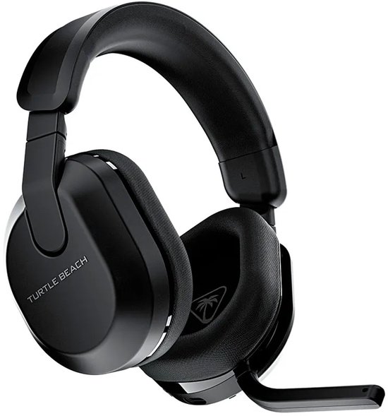 Zwarte Turtle Beach gaming headset met microfoon en comfortabele oorkussens.
