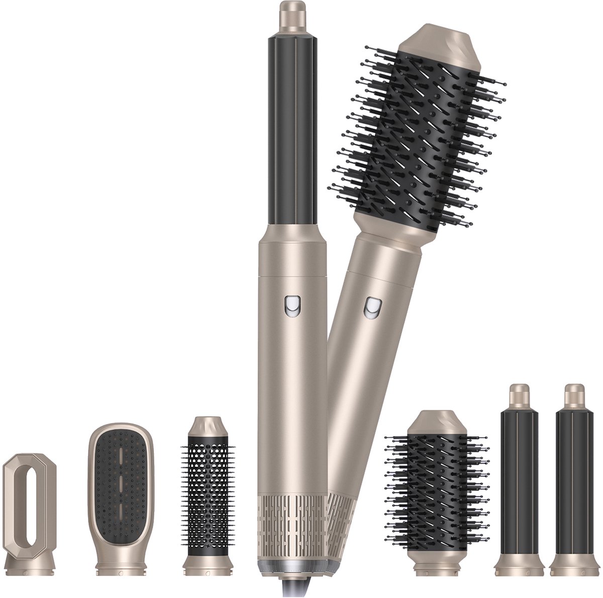 6-in-1 Föhnborstel 1000W – Air Styler met 6 Opzetstukken – Krullen, Stijlen & Drogen – 3 Warmtestanden