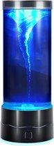ZVD Tornadolamp – Met tornado-effect – Creatieve, decoratieve sfeerverlichting – Geruisloos LED-nachtlampje voor op het bureau met kleurwisseling (7 kleuren) – Eenvoudig in gebruik – Geschikt voor interieur, Kerstmis, slaapkamers en kantoren – Zwart