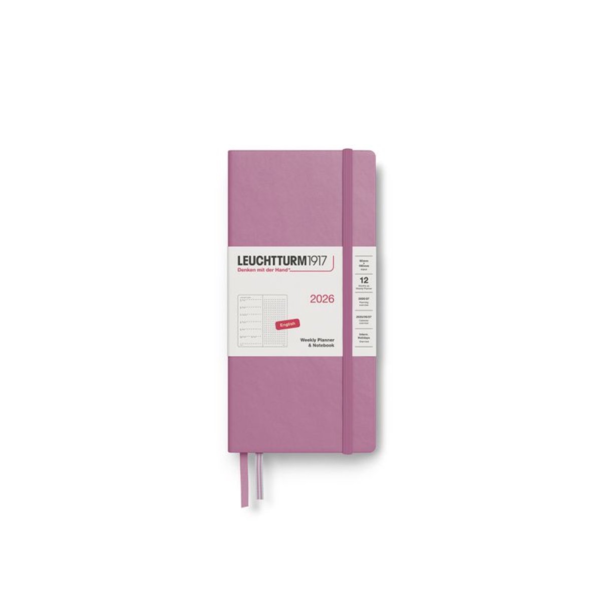 Leuchtturm1917 Weekly Planner&Notebook Dotted Wallet (B6+ x A6) 2026 hardcover Dusty Rose