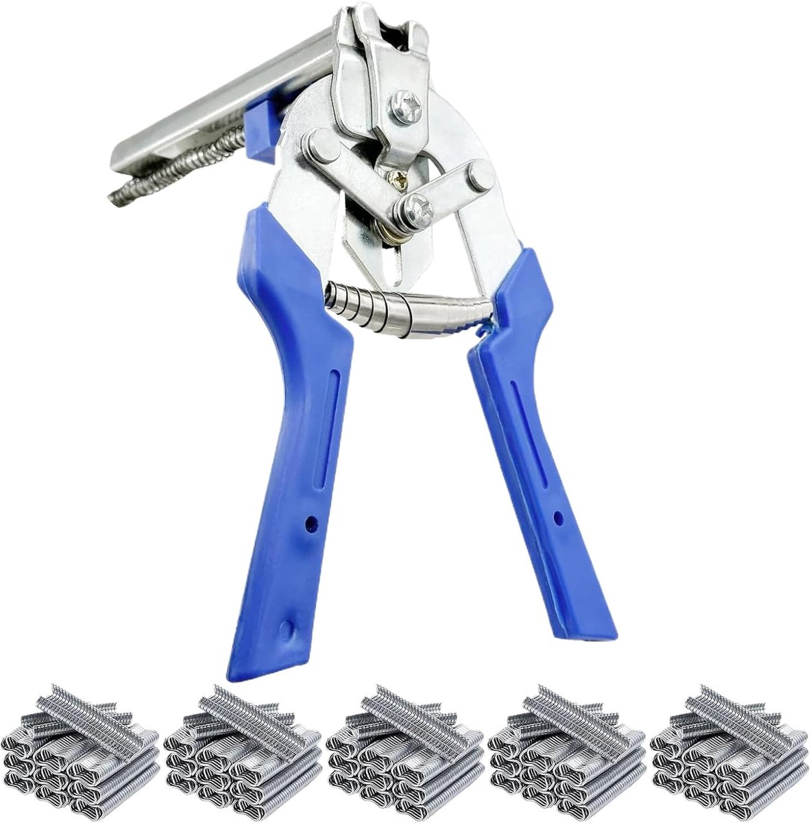 Ringtang Set - M Ringtang - Materiaal Bevestigen - Automatisch Nagelladen - 1800 Clips - Zilverkleurig