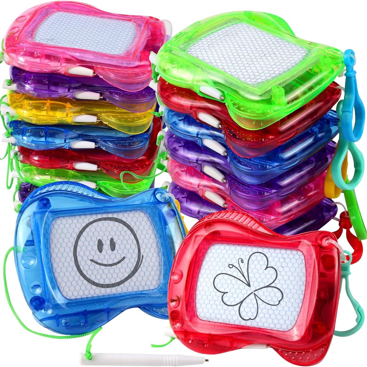 carmdering - Magnetisch Tekentablet - 12 Stuks - Mini Sleutelhanger - Voor Kinderfeestjes & Traktaties