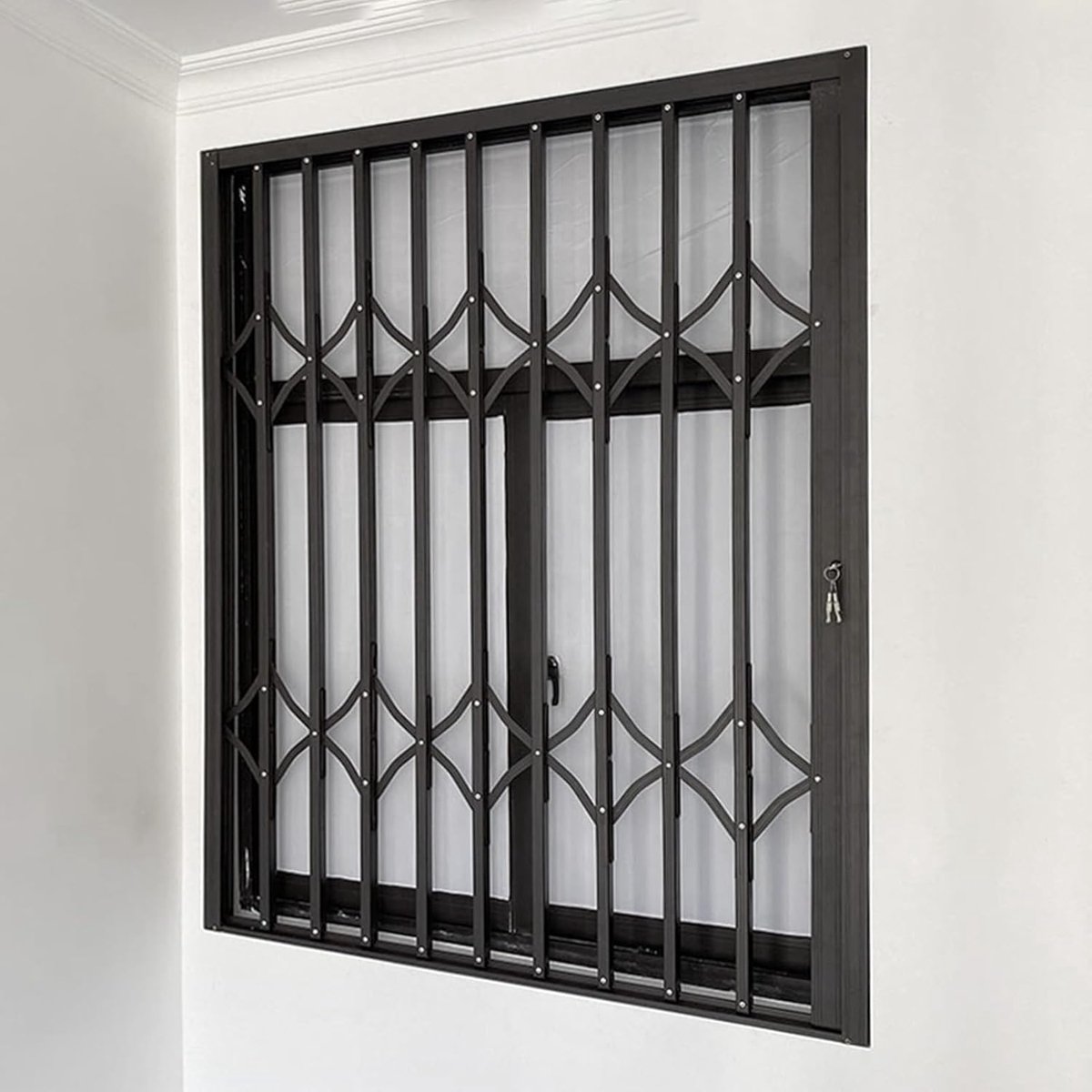 Metalen raambeveiliging - Schuifstangen - Huis beveiligen - Opvouwbaar ontwerp - 11 cm afstand - Zilver