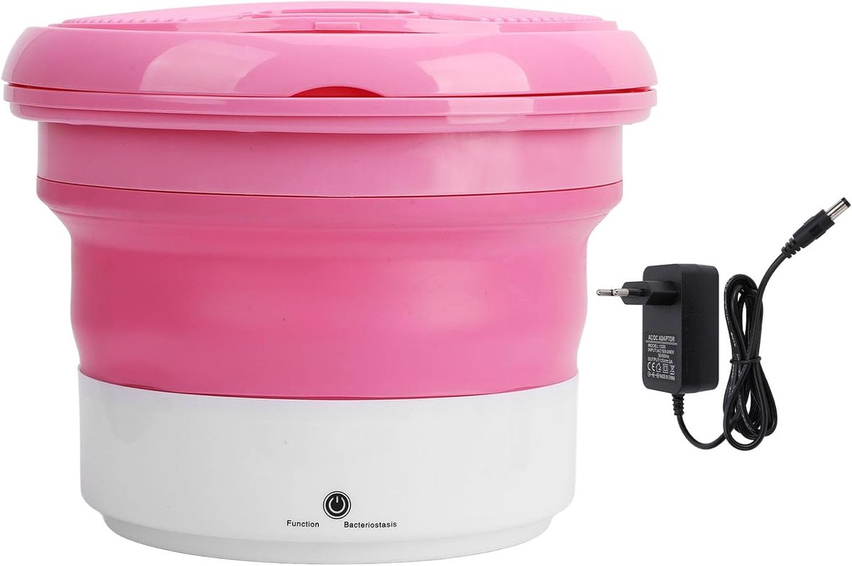 Opvouwbare Wasmachine Mini Washer Kleding Wassen Ruimtebesparend Ontwerp 33 x 33 x 12 cm Wit