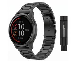 Geschikt voor Huawei Watch GT2 Pro / GT2 46mm / GT Active 46mm Bandje – RVS Zwart – Verstelbaar Metalen Schakelband – Inclusief Inkortgereedschap