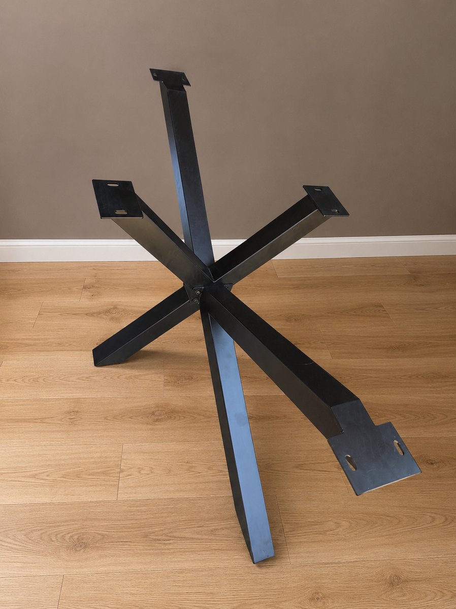 Matrix tafelpoot - stalen zwart spinpoot - 180 x 75 x 71,5 cm - tafelpoot frame matrix L zwart - tafelonderstel spinpoot - spiderleg matrix - matrixpoot - 180 bij 75 cm en hoogte 61,5 cm - koker 7,5 x 7,5 cm - zwart staal - stelpoten - industrieel