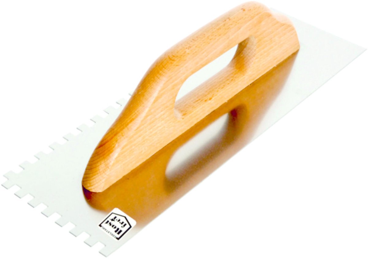 Epm Serie - Roestvrijstalen Getande Troffel - 580mm - Houten Handgreep - 8x8mm