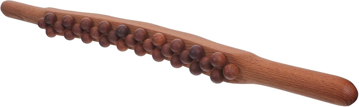 Houten Massagestick - Lichaamsroller Gua Sha - Spierontspanning Lichaam - Draagbaar Houten Ontwerp - 58 cm Lengte - Bruin
