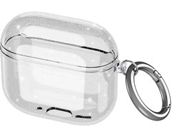 Hoesje geschikt voor Apple AirPods 4 / 5 | TPU | met Ring | Glitter Transparant