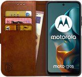 Rosso Element Geschikt voor Motorola Moto G05 | Wallet Book Case | Portemonnee Hoesje | 3 Pasjes | Magneetsluiting | Stand Functie | Bruin