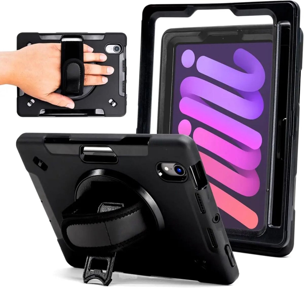 ZAGG Rugged Hoes Geschikt voor Apple iPad Air 13 (2024/2025/2026) 360° Draaibare Hoes Zwart