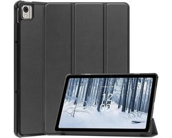 Tablet Hoes Geschikt voor Nokia T21 | Book Case met Standaard | Kunstlederen Beschermhoes | Tri-fold | Zwart