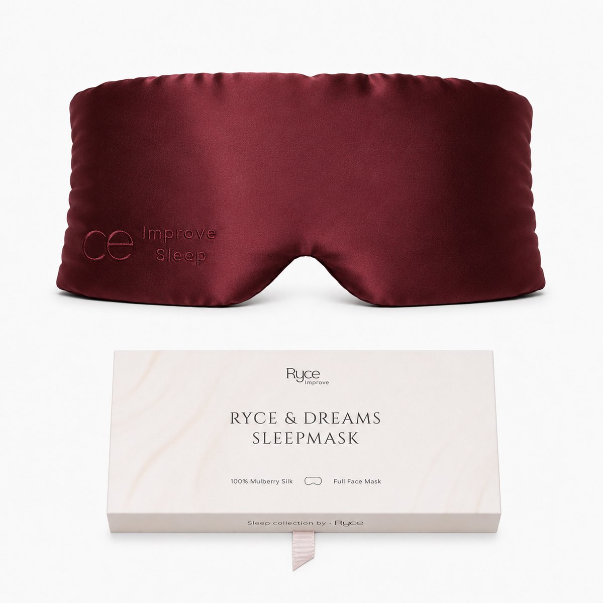 Ryce® Zijden Slaapmasker - Oogmasker - Vrouwen & Mannen - Full Cover - Cadeau - Rood