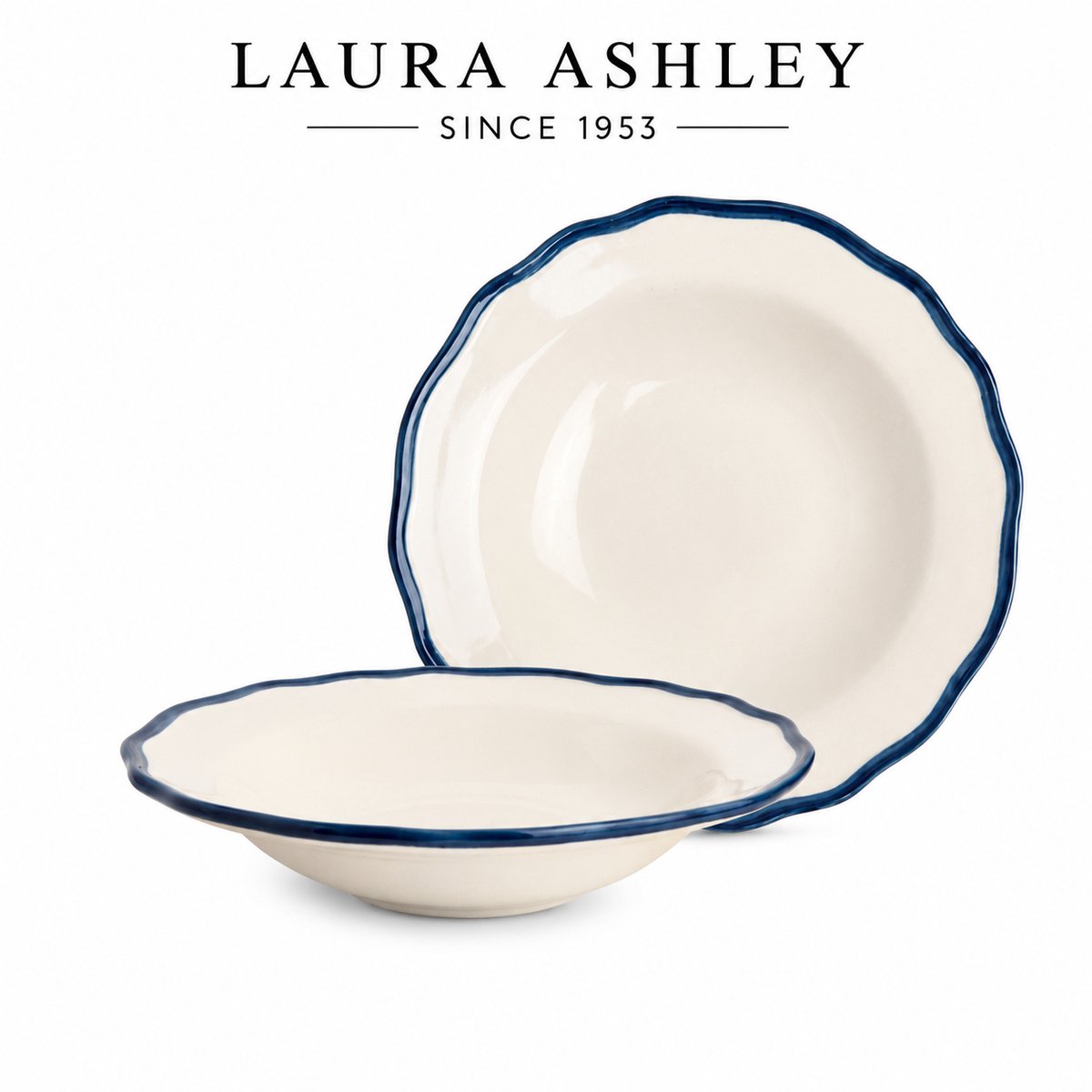 Laura Ashley Hedingham Collectables - Giftset 2 Borden deep 22,5 cm Solid Blue