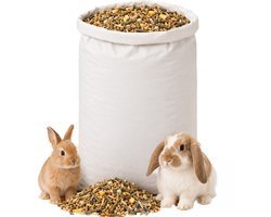 lutopets Gemengd Konijnenvoer 20 kg – Compleet Voer met 15 Natuurlijke Ingrediënten, Granen, Zaden & Grasbrokken – Nederlandse Kwaliteit