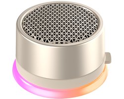 Caankei Draadloze Bluetooth Mini Speaker - Speaker met RGB licht - IPX5 Waterdicht - met Magneet - Koppelbaar Voor Stereogeluid TWS - Goud