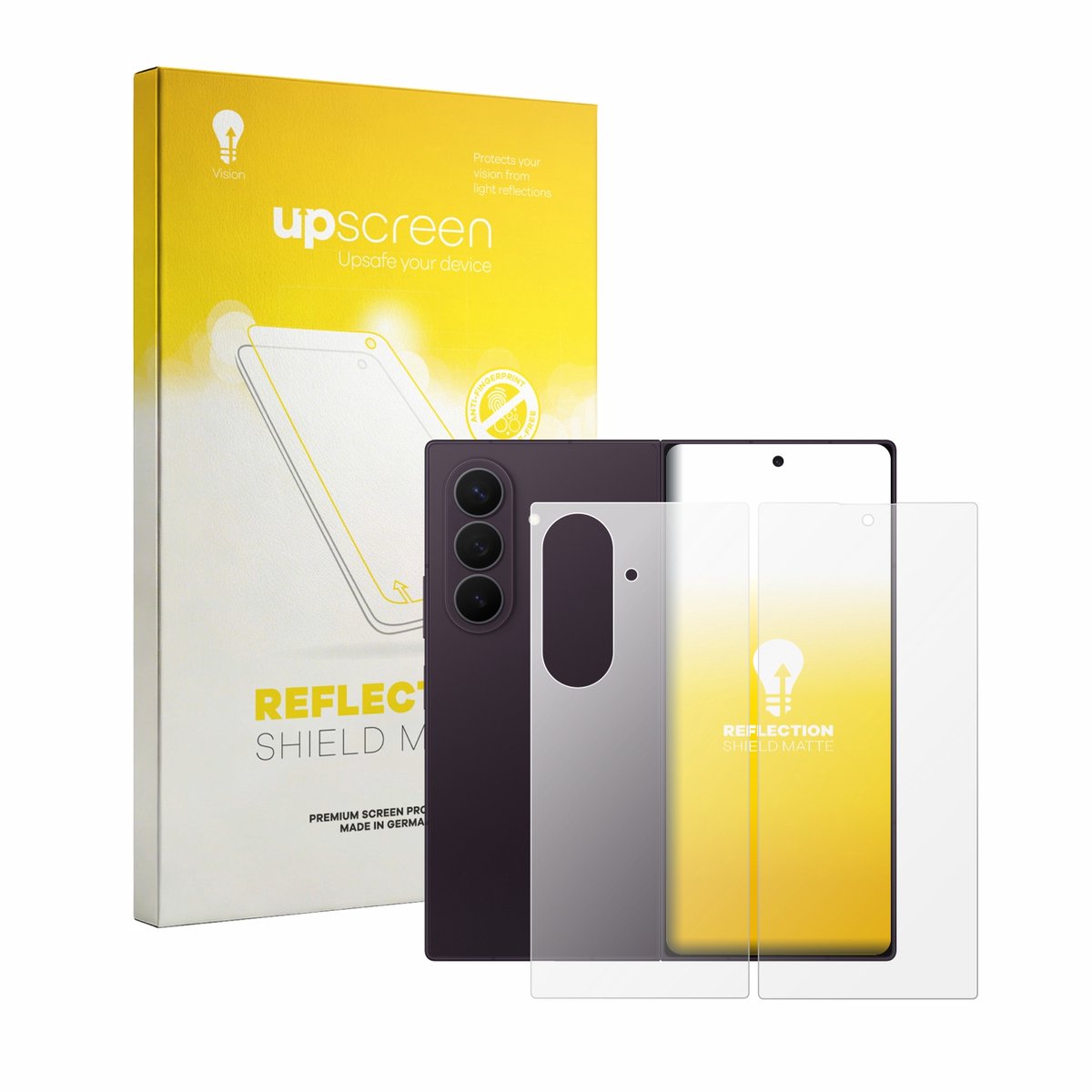upscreen - Screenprotector voor Samsung Galaxy Z Fold 8 Ultra (Voor+Achter) - Folie Beschermfolie anti glare matte