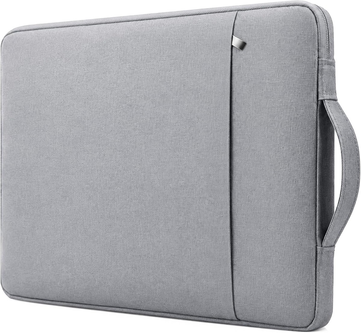 Laptop Sleeve 15 Inch voor MacBook Pro, Surface en XPS - Beschermende Tas met Handvat en Voorvak, Grijs