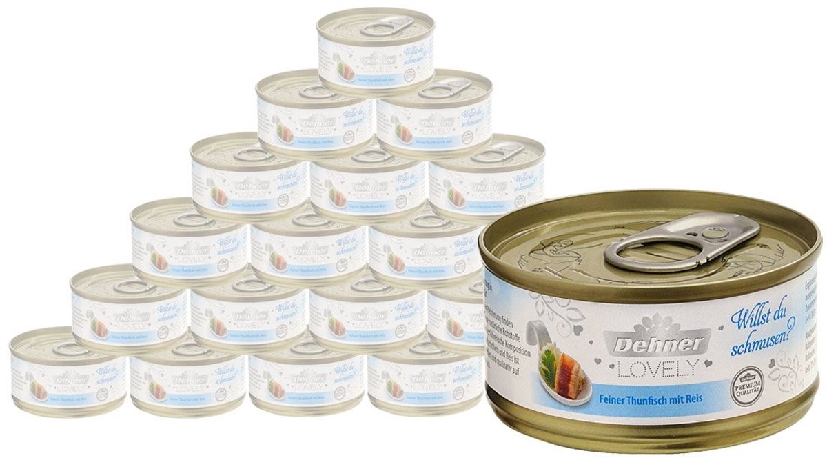 Solidchoice - Premium Natvoer voor Volwassen Katten, Tonijn/Rijst, 24 x 70 g