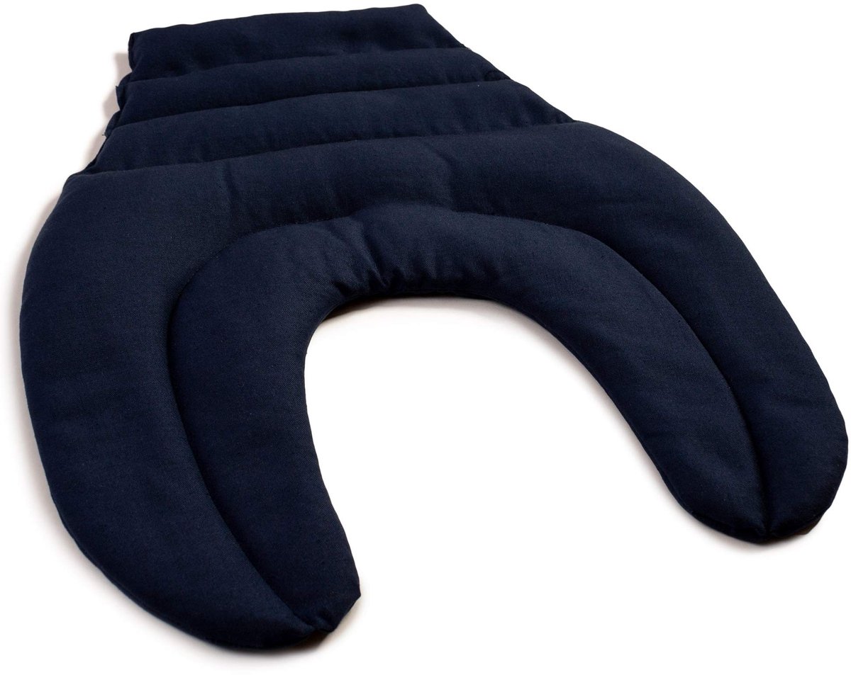 Solidchoice - Kersenpit Nekkussen met Rugdeel Donkerblauw