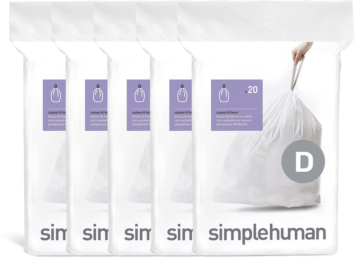 Solidchoice - 100 Stuks Draagbare Vuilniszakken met Touwtjes 20 Liter Wit