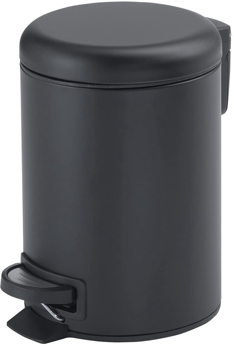 Solidchoice - Afvalemmer van RVS, Zwart, 5L