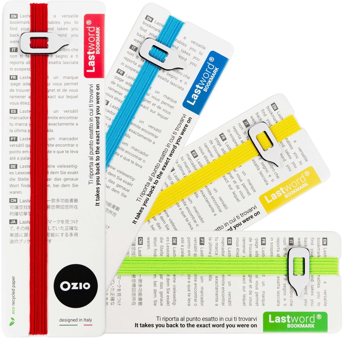 Solidchoice - Set van 4 Elastische Boekenleggers met Interpunctie