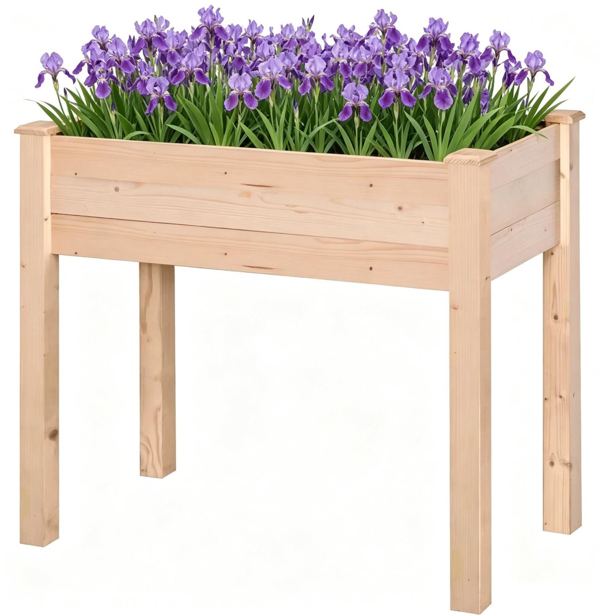 Verhoogde Plantenbak Van 86 X 46 X 76 cm - Houten Plantenbak - Verhoogde Plantenbak voor Buiten met Poten voor Bloemen - Groenten - Kruiden In De Achtertuin - Tuin - Op Het Terras