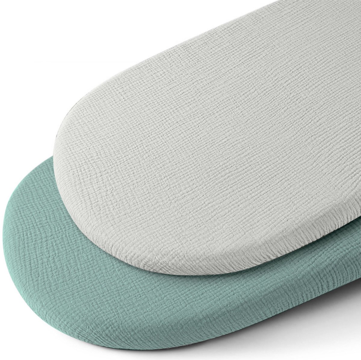 Wieg hoeslaken set van 2 stuks - ademend mousseline katoen - afneembaar wasbaar buitenhoes - geschikt voor babywieg matras - 32 * 17 inchStijl 6