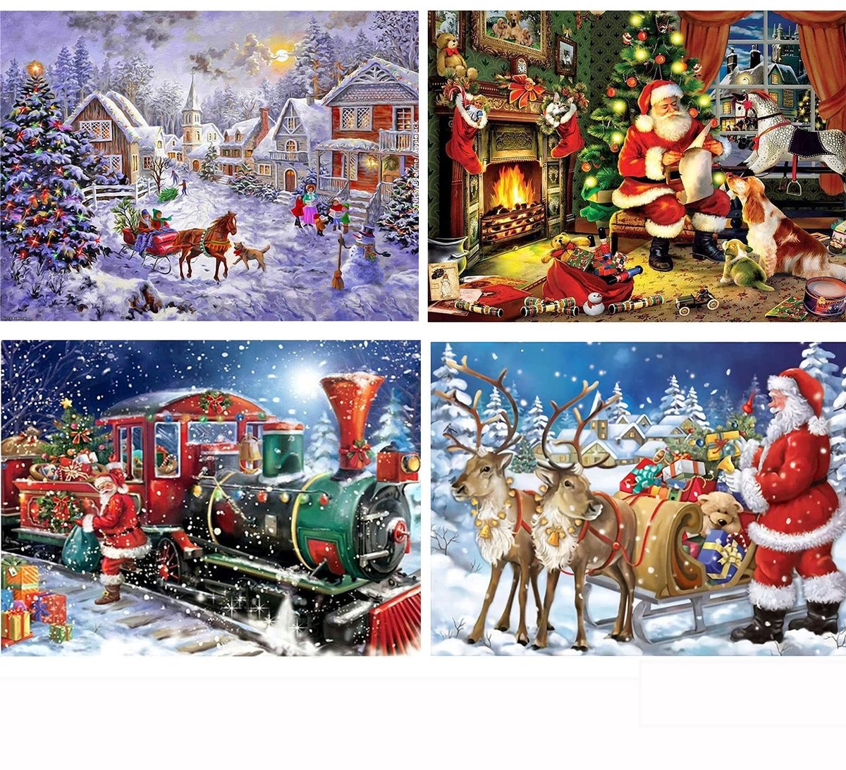 Solidchoice - 5D Diamant Schilderen Kerst Set voor Kinderen met 4 Kits
