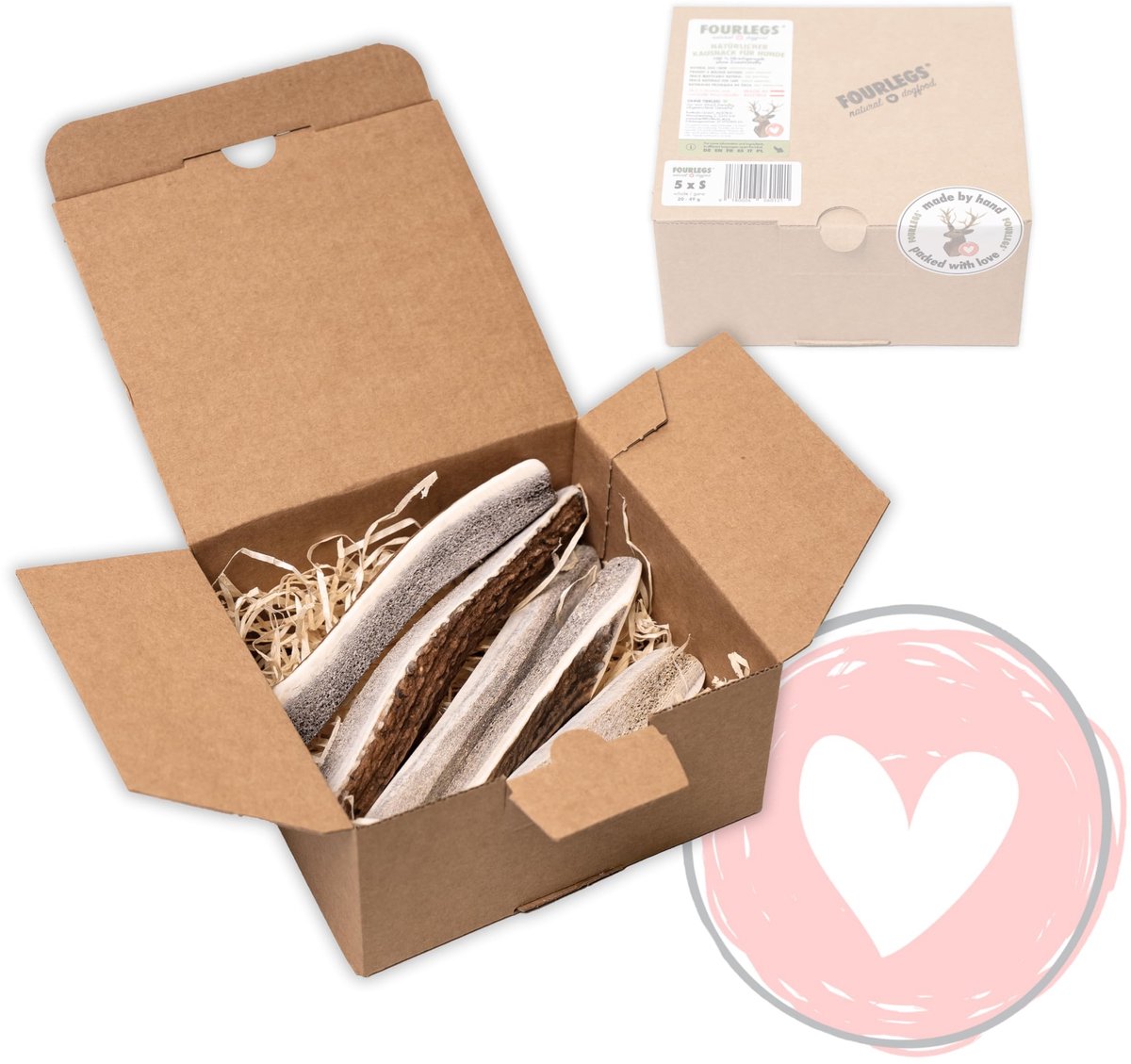 Solidchoice - Natuurlijke Hondensnack van 100% Hertengeweien voor Tandverzorging