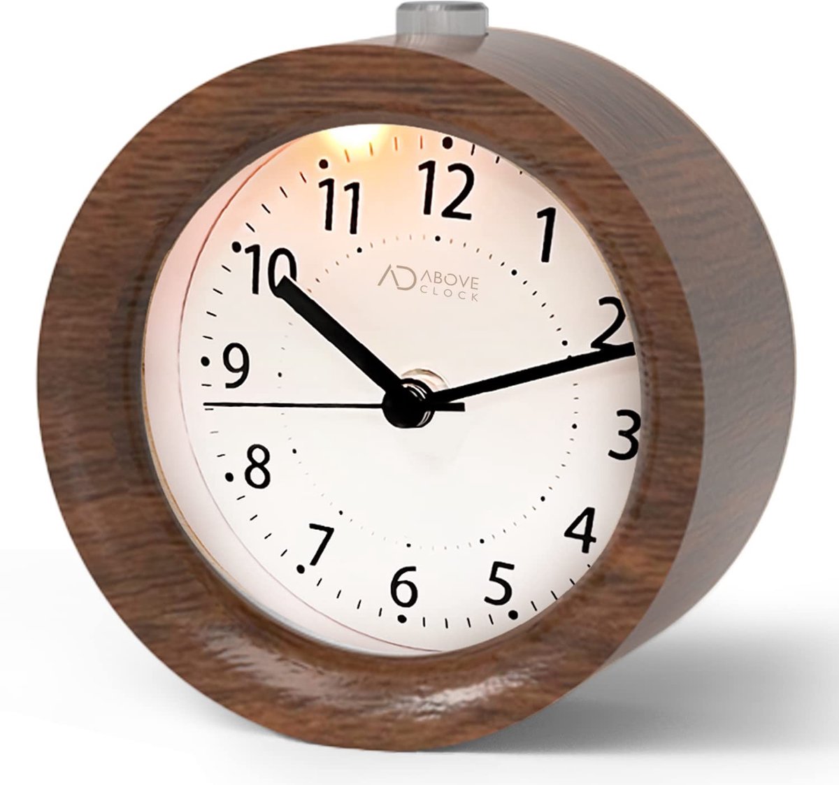 Solidchoice - Houten Retro Alarmklok met Snooze en Nachtlampje