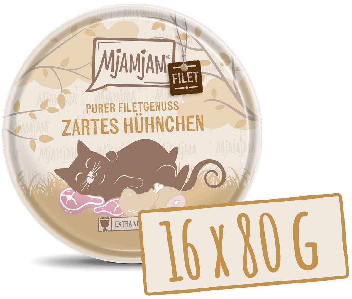 Solidchoice - Premium Natvoer voor Katten met Kippenborst, 16 x 80 g