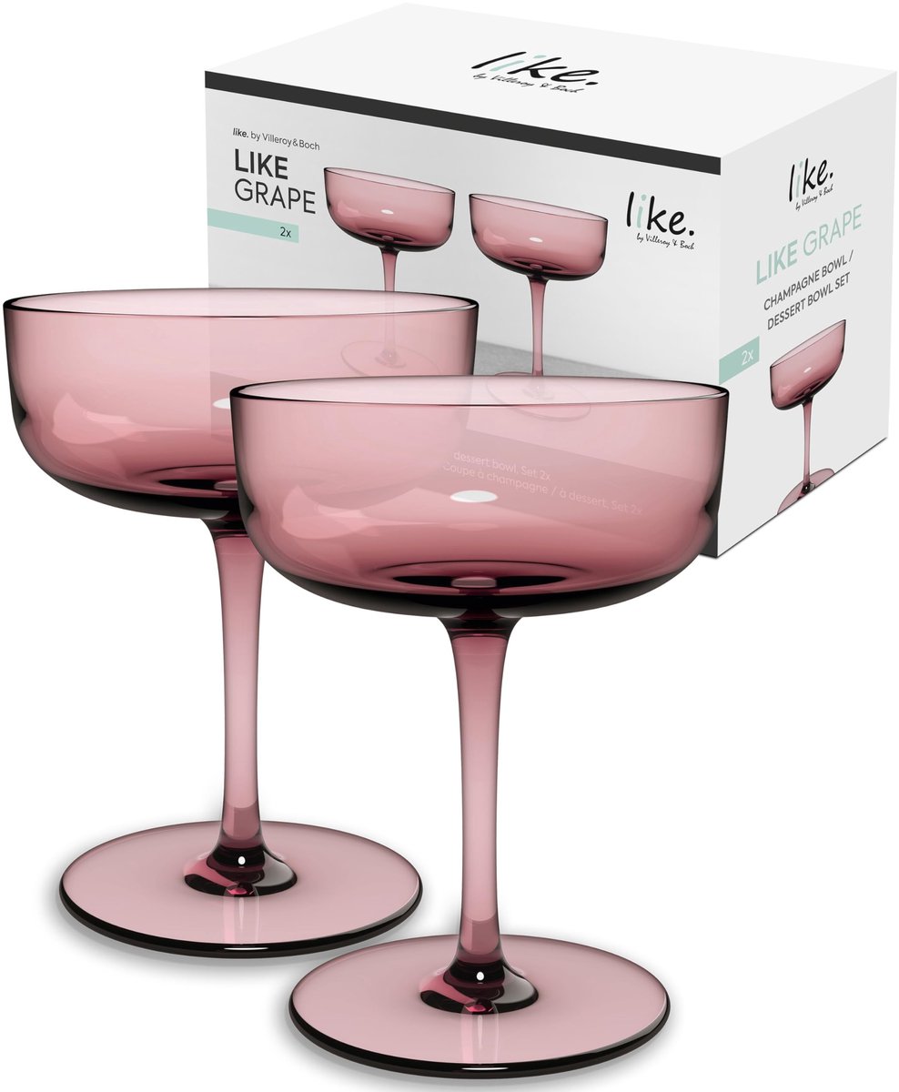 Solidchoice - Set van 2 Cult Glazen voor Champagne en Desserts