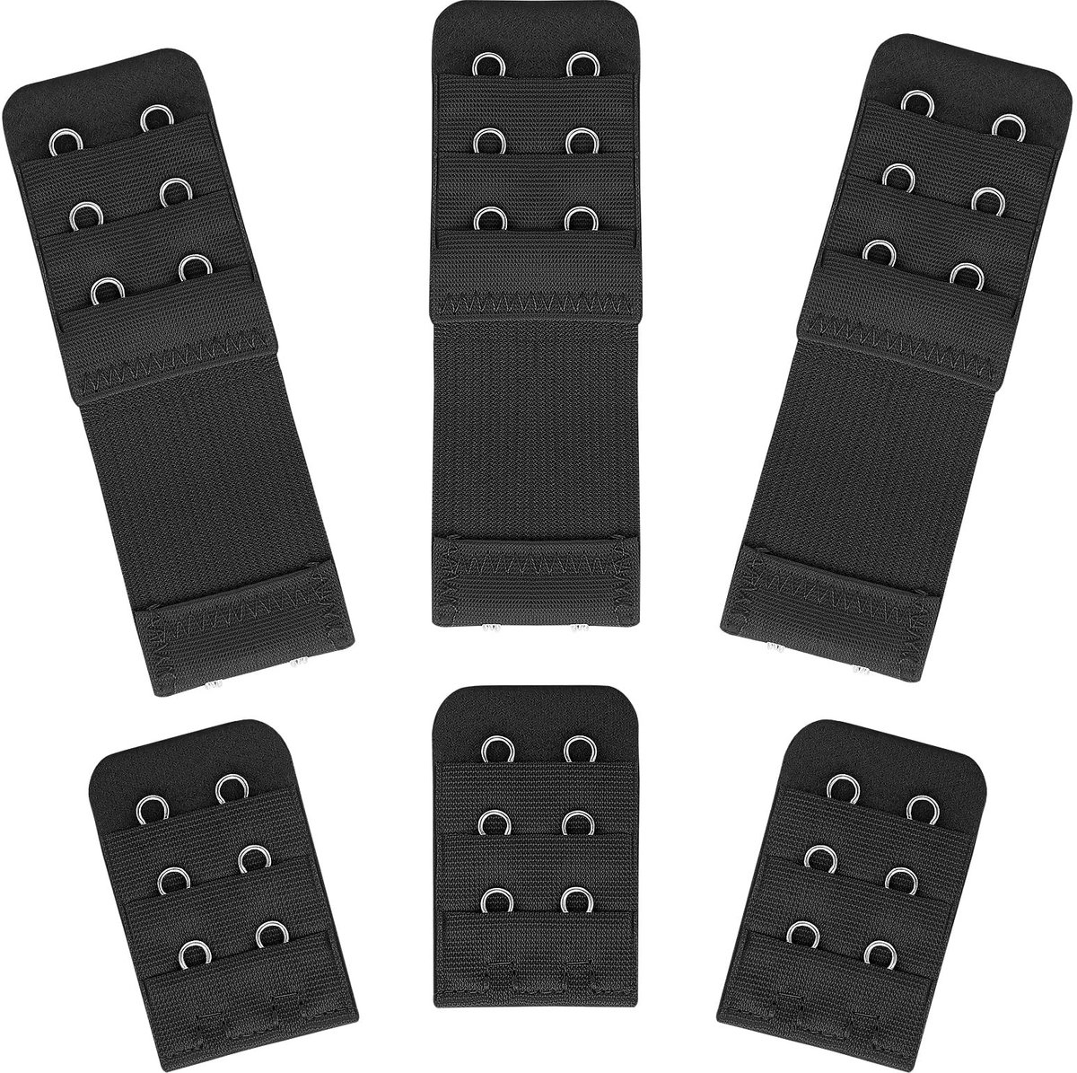 Solidchoice - Set van 6 Elastische Beha Extenders met 2/3/4 Haken