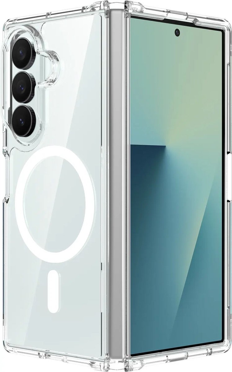 Hoesje Geschikt voor Samsung Galaxy Z Fold 8 Ultra - Compatibel met MagSafe / Qi2 - Hard Back Cover met Magneet - Transparant