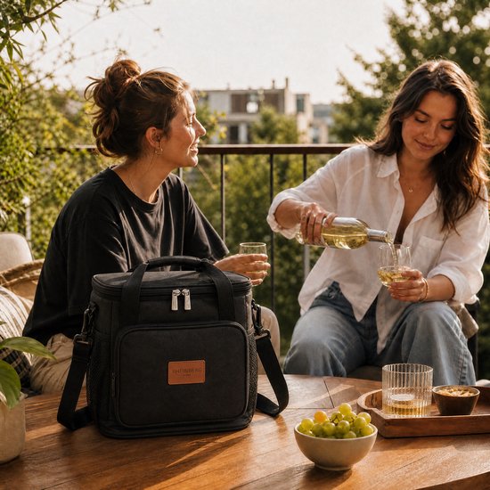 Rheinberg - Koeltas 15L - Geïsoleerde Koeltas - Lekvrij & Waterdicht - Met Schouderband - Koeltas voor Strand, Picknick, Auto & Werk - Zwart van RHEINBERG — afbeelding 3