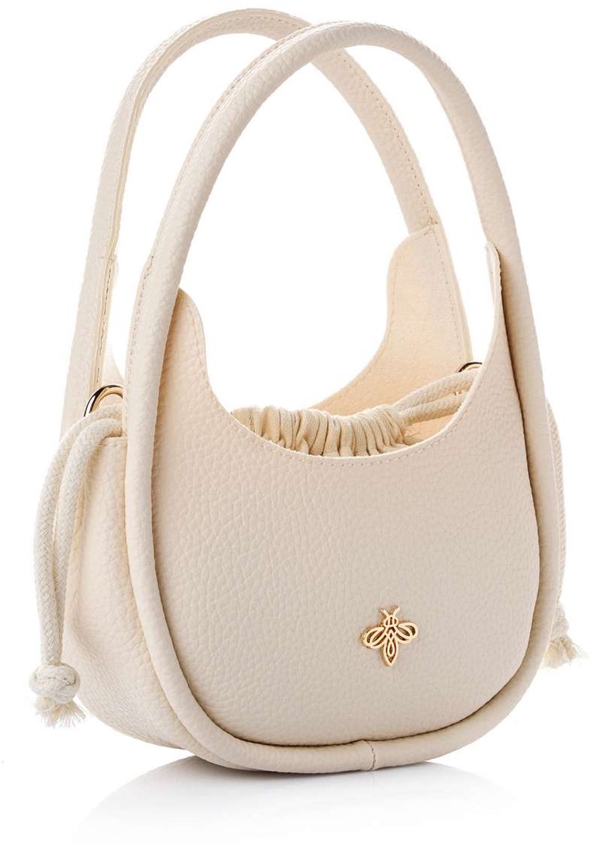 Asir - Schoudertas - Draagtas - Handtas - Crème - 9 x 28 x 21 cm