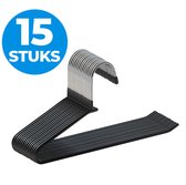 ACAZA Broekhangers - 15 Stuks - Metalen Antislip Kledinghangers - Ruimtebesparend - Zwart